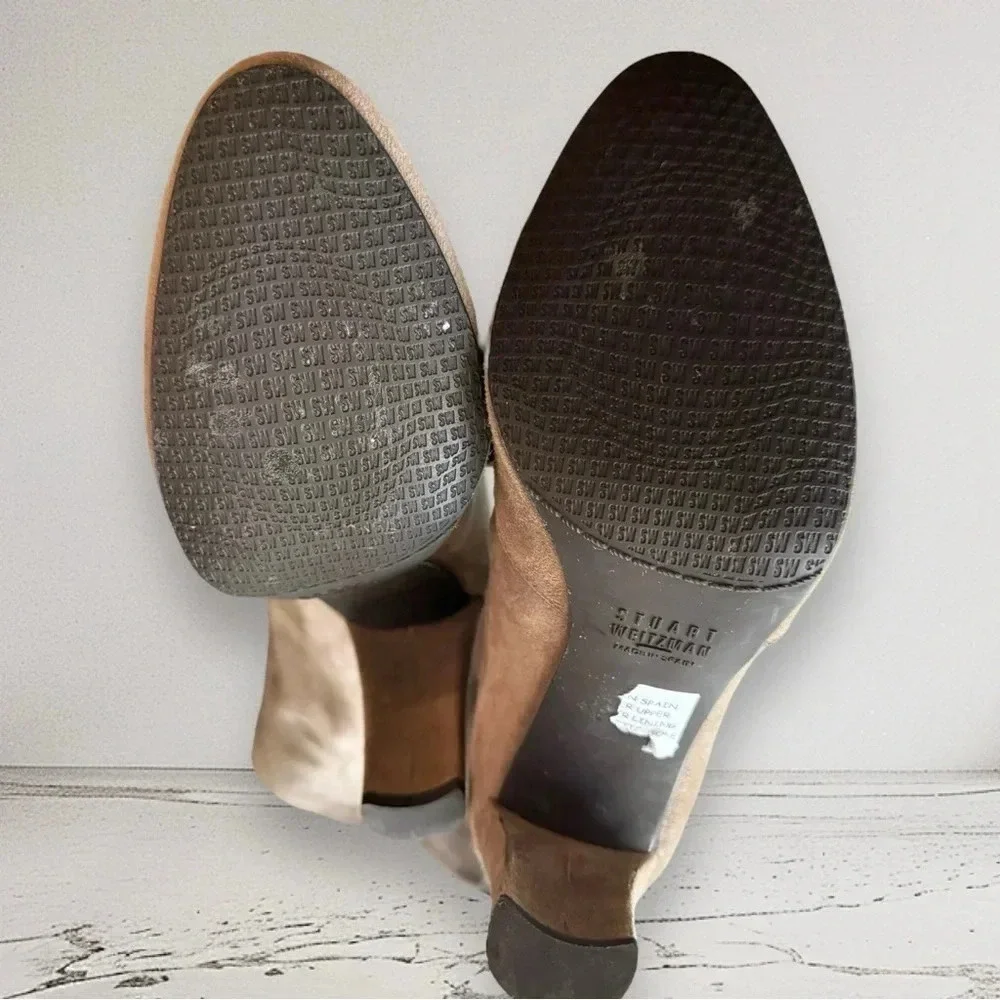 Stuart Weitzman Highland Heel Boot in Taupe Size 37